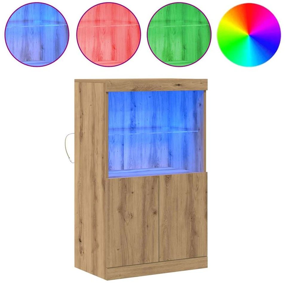 LED Bufetas Ruda 60 x 37 x 100 cm Apdirbta mediena