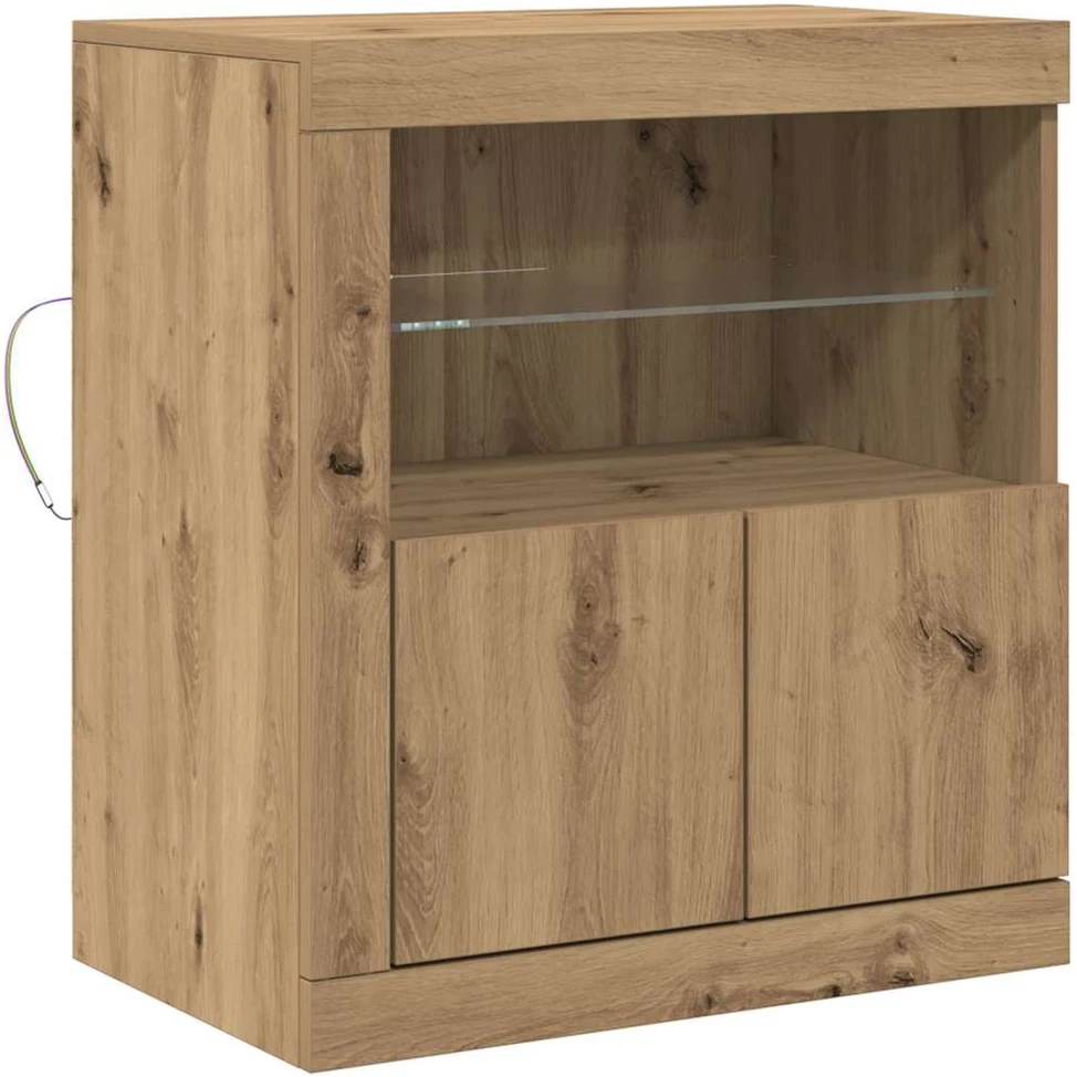 LED Bufetas Ruda 60,5 x 37 x 67 cm Apdirbta mediena