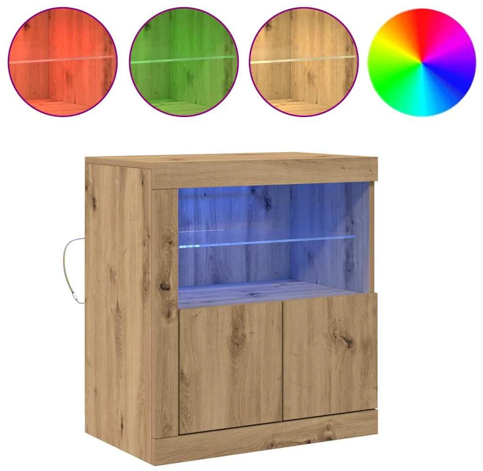 LED Bufetas Ruda 60,5 x 37 x 67 cm Apdirbta mediena