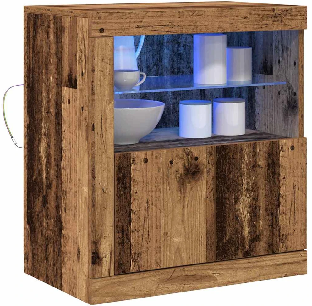 LED Bufetas Ruda 60,5 x 37 x 67 cm Apdirbta mediena