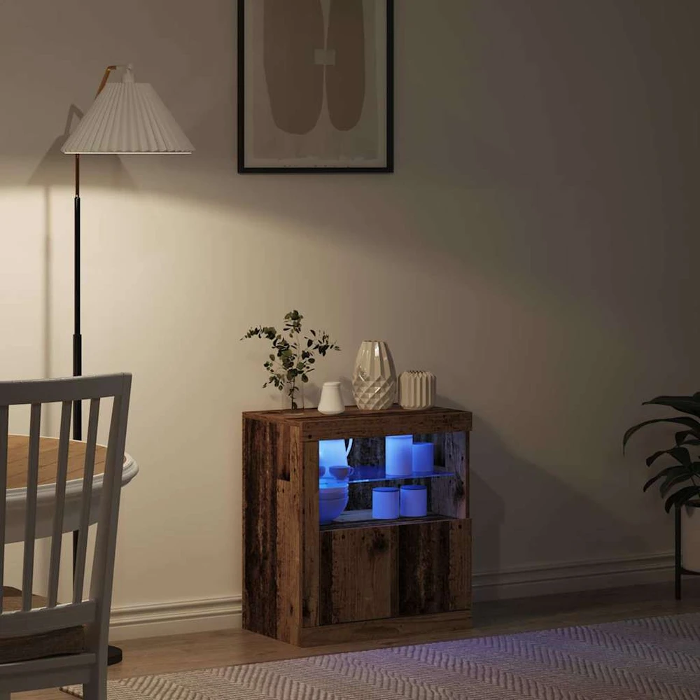 LED Bufetas Ruda 60,5 x 37 x 67 cm Apdirbta mediena