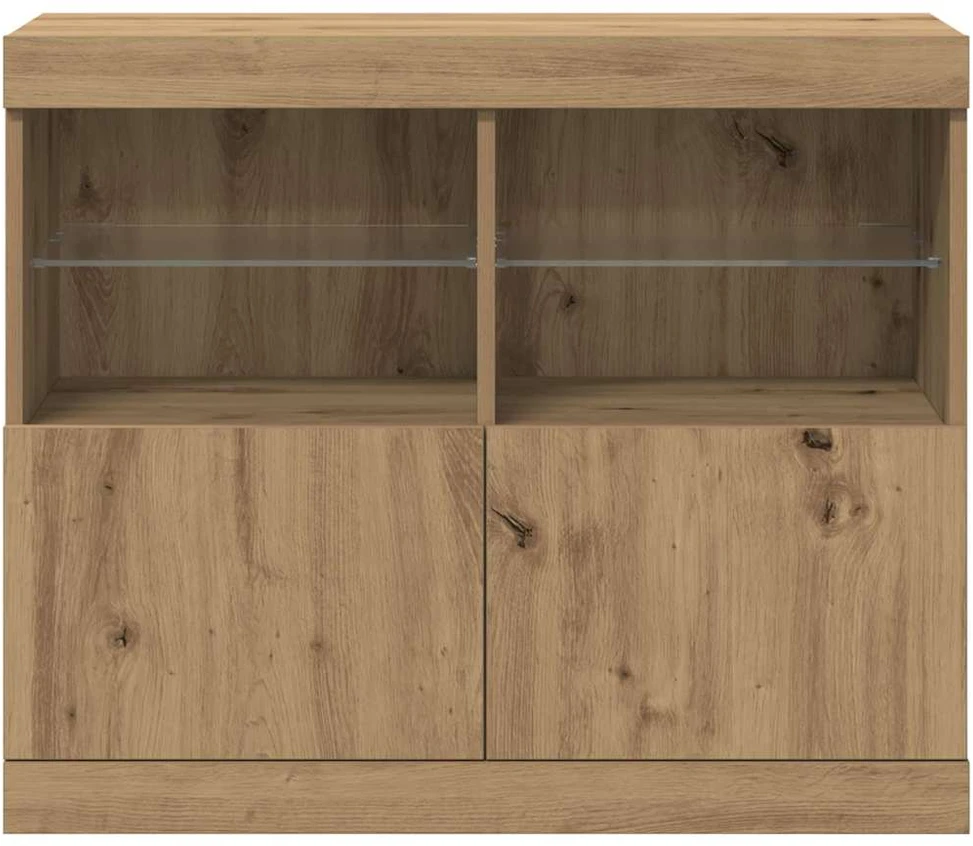 LED Bufetas Ruda 81 x 37 x 66,5 cm Apdirbta mediena