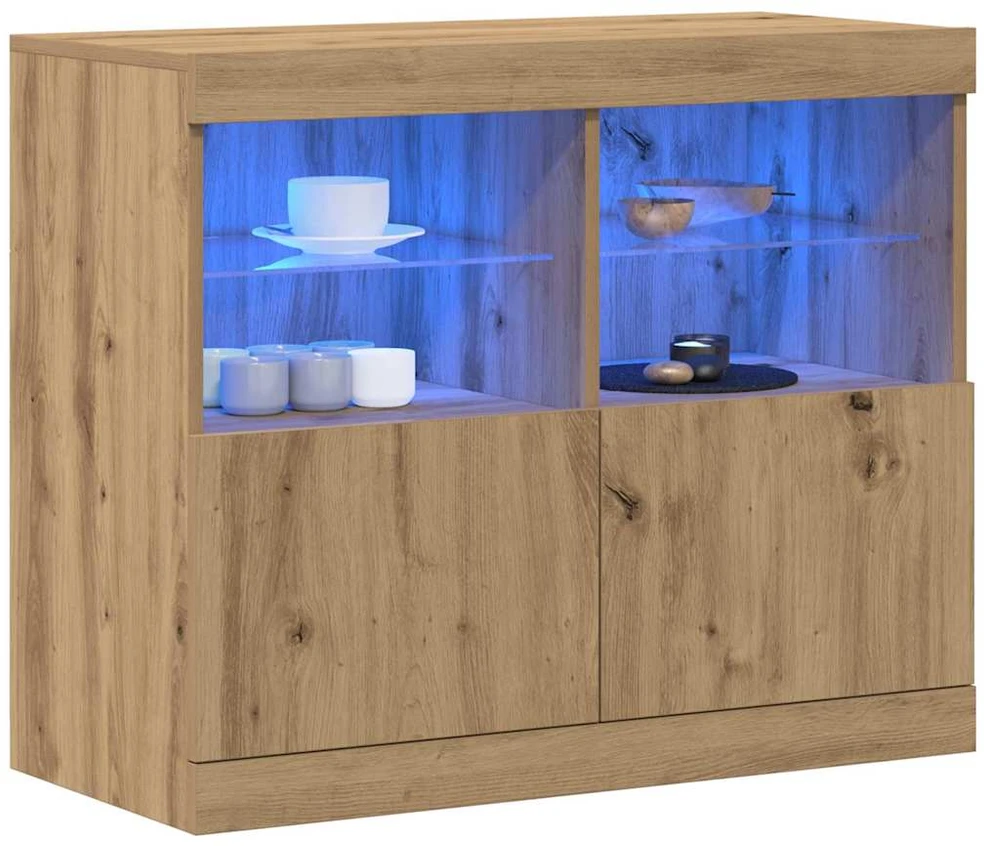 LED Bufetas Ruda 81 x 37 x 66,5 cm Apdirbta mediena