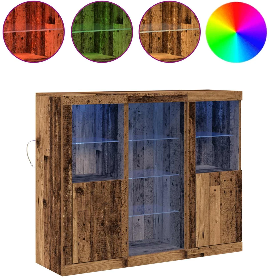 LED Bufetas Senas medis 123 x 37 x 100 cm Apdirbta mediena