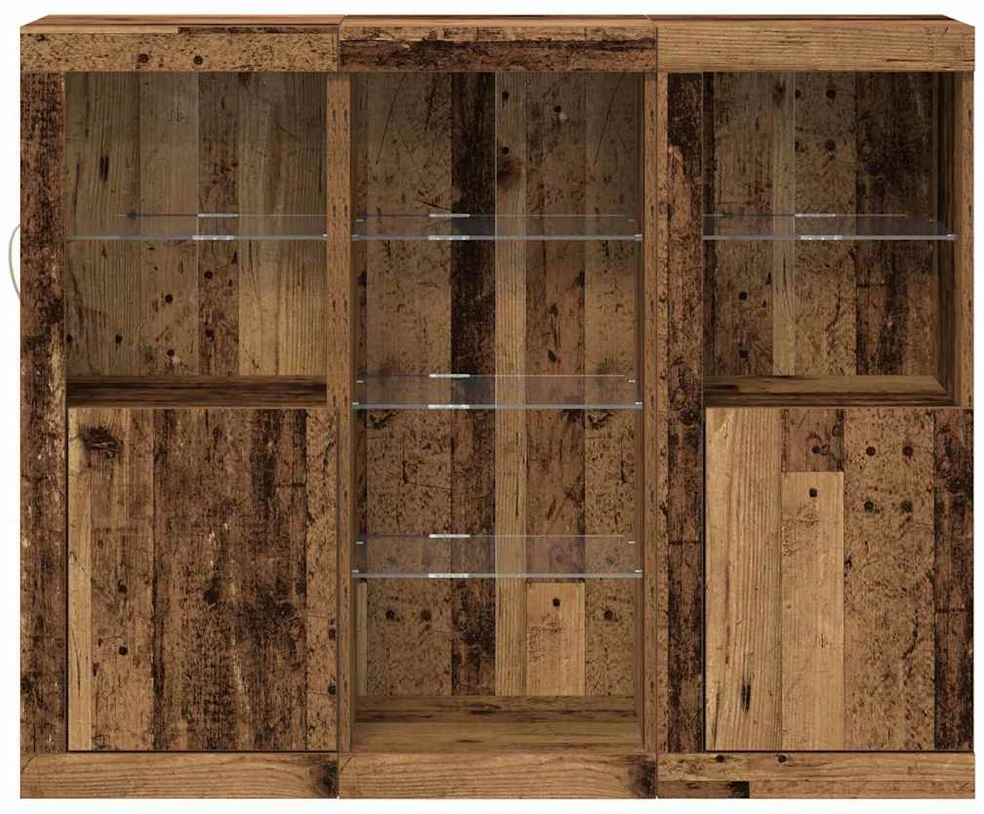 LED Bufetas Senas medis 123 x 37 x 100 cm Apdirbta mediena