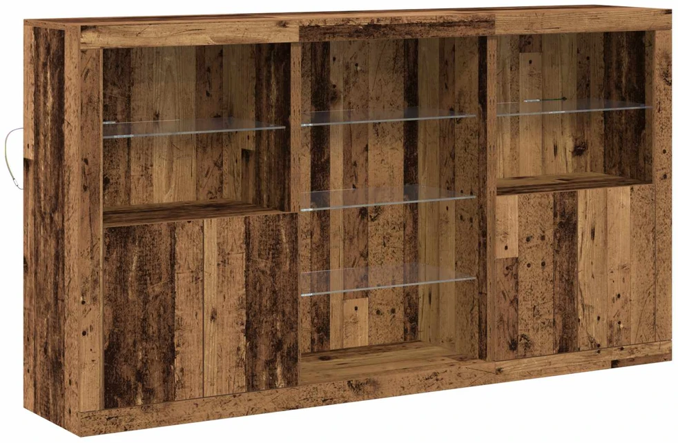 LED Bufetas Senas medis 181,5 x 37 x 100 cm Apdirbta mediena