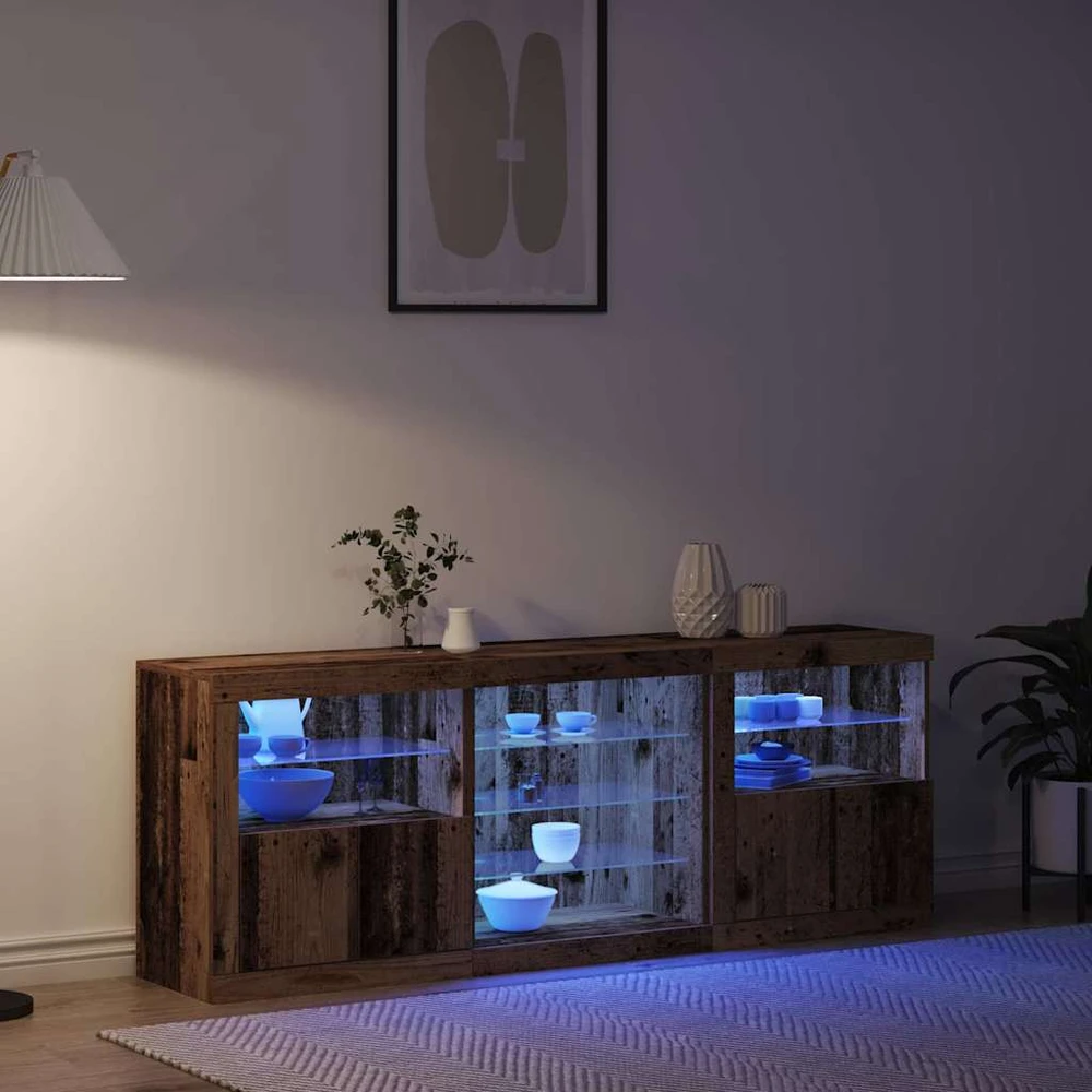 LED Bufetas Senas medis 181,5 x 37 x 67 cm Apdirbta mediena