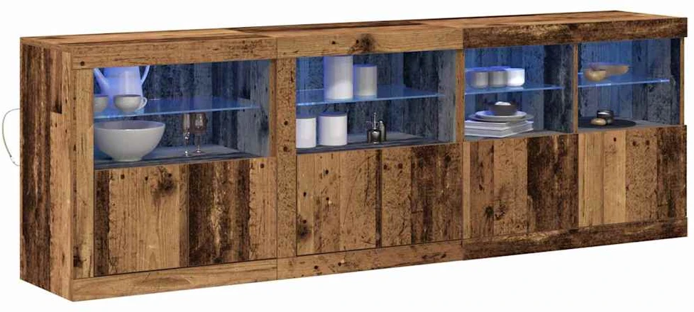 LED Bufetas Senas medis 202 x 37 x 67 cm Apdirbta mediena