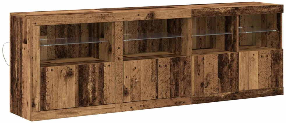 LED Bufetas Senas medis 202 x 37 x 67 cm Apdirbta mediena