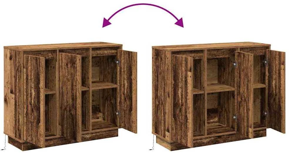 LED Bufetas Senas medis 90 x 32 x 75 cm Apdirbta mediena