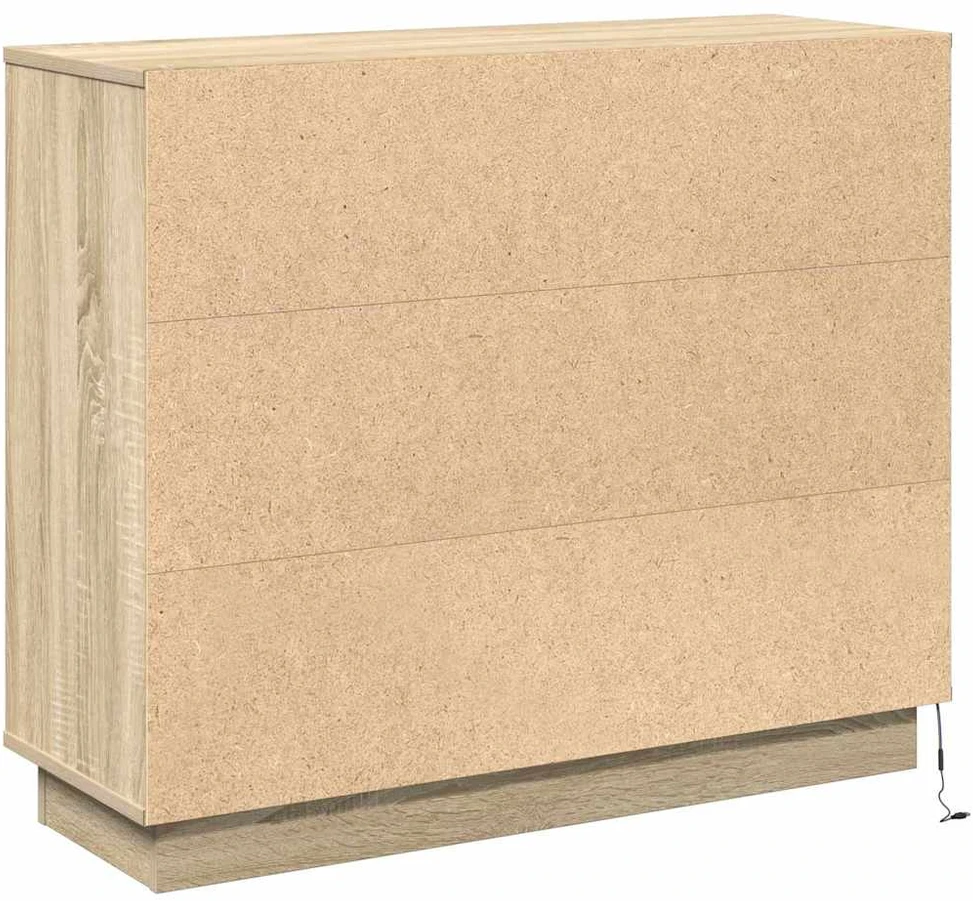 LED Bufetas Sonoma ąžuolas 90 x 32 x 75 cm Apdirbta mediena
