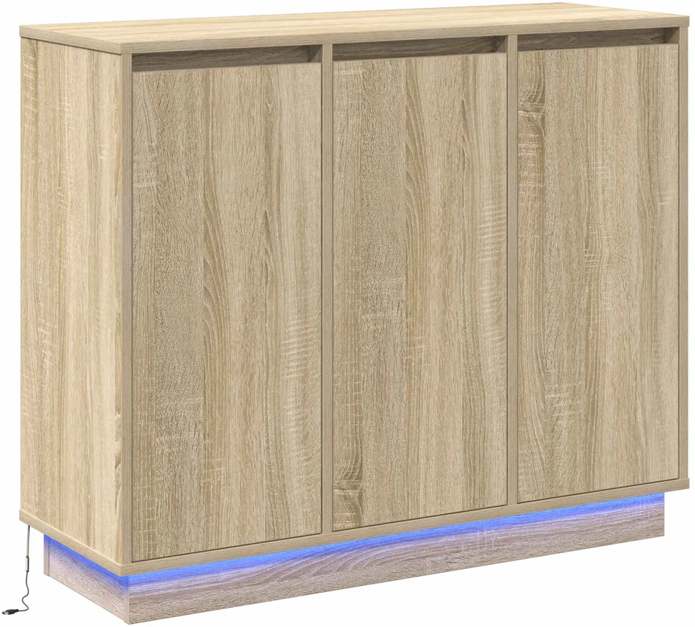 LED Bufetas Sonoma ąžuolas 90 x 32 x 75 cm Apdirbta mediena