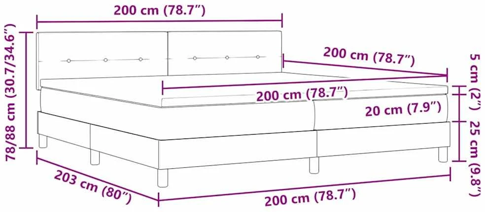 LED Čiužinio Lova su galvūgalio Juoda 200 x 200 cm Aksomas