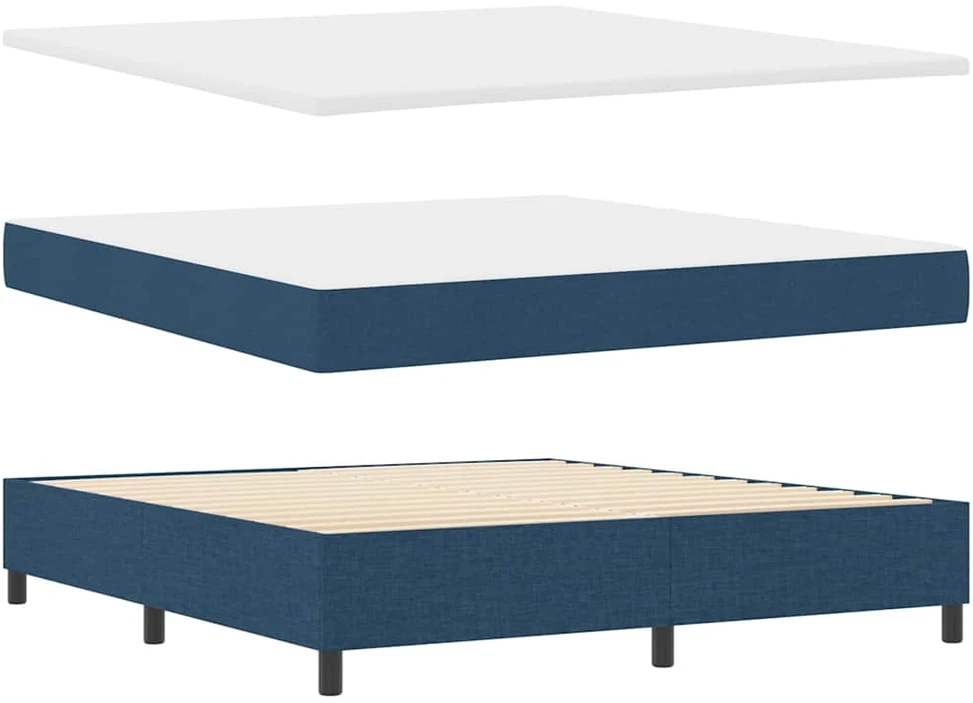 LED Čiužinio Lova su galvūgalio Mėlyna 180 x 200 cm audinys