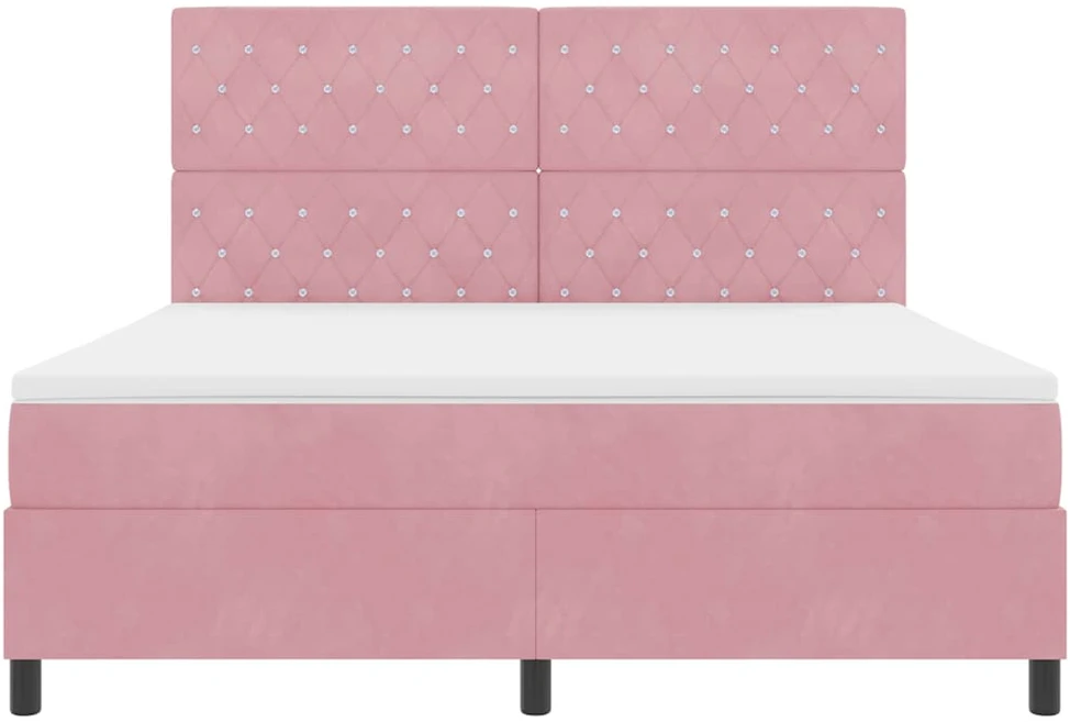 LED Čiužinio Lova su čiužiniu Rožinė 180 x 200 cm Aksomas