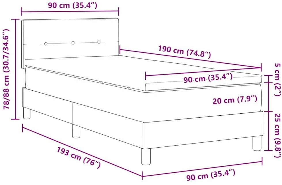 LED Čiužinio Lova su galvūgalio Juoda 90 x 190 cm Aksomas