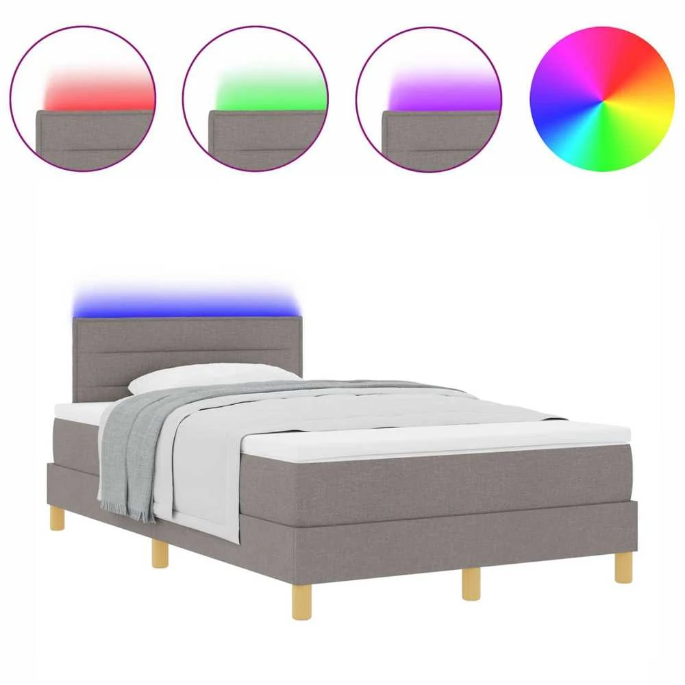 LED Čiužinio Lova su galvūgalio Taupe 120 x 200 cm audinys