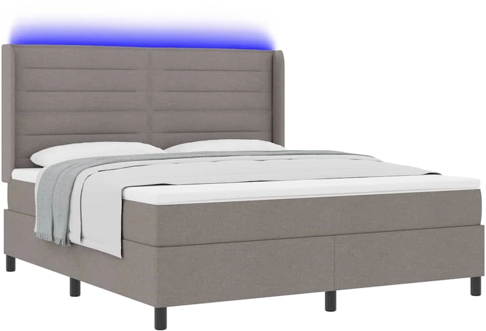 LED Čiužinio Lova su galvūgalio Tortora 180 x 200 cm audinys