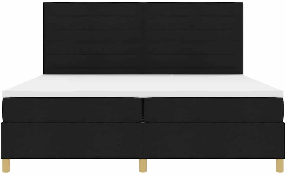 LED Čiužinio Lova su galvūgalio Juoda 200 x 200 cm audinys