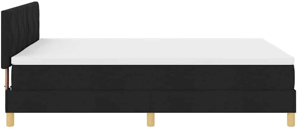 LED Čiužinio Lova su galvūgalio Juodas 160 x 200 cm audinys
