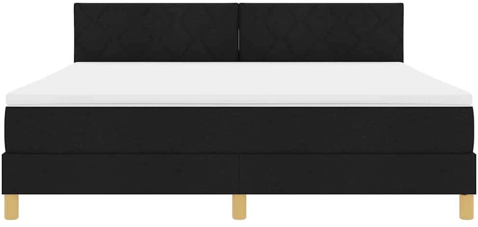 LED Čiužinio Lova su galvūgalio Juodas 180 x 200 cm audinys