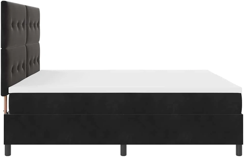 LED Čiužinio Lova su galvūgalio Juodas 200 x 200 cm Aksomas