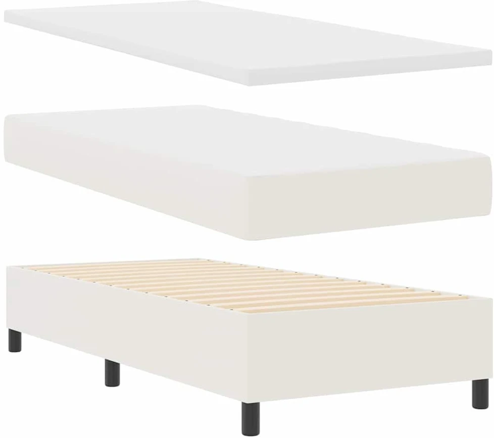 LED Čiužinio Lova su galvūgalio Kremas ir balta 80 x 200 cm