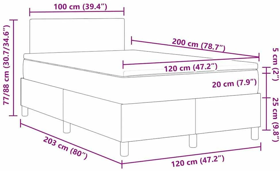 LED Čiužinio Lova su galvūgalio Kremas ir balta 120 x 200 cm