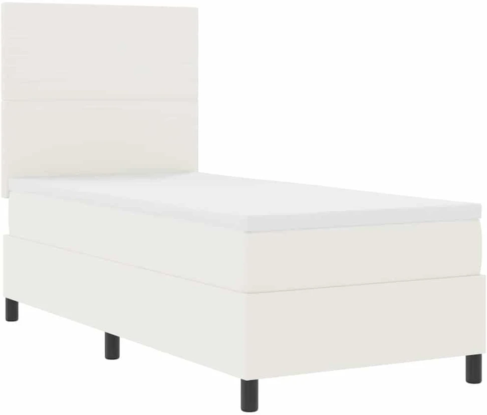 LED Čiužinio Lova su galvūgalio Kremas ir balta 80 x 200 cm