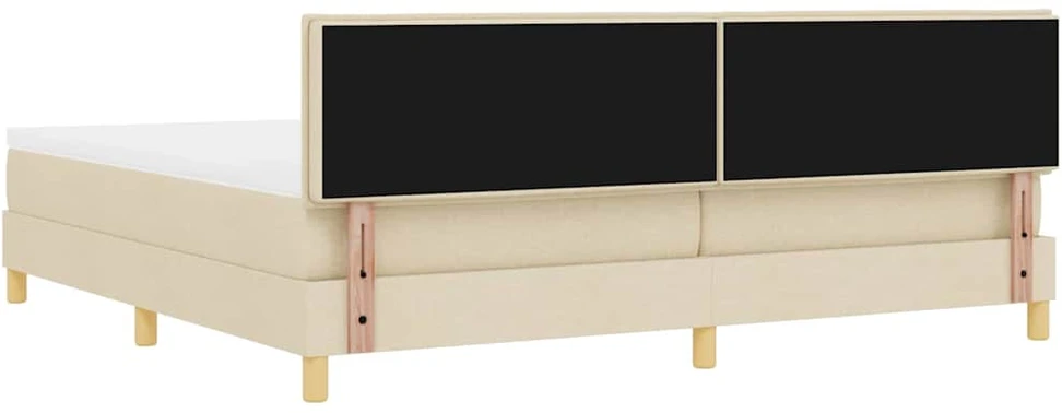 LED Čiužinio Lova su galvūgalio Kreminė 200 x 200 cm audinys