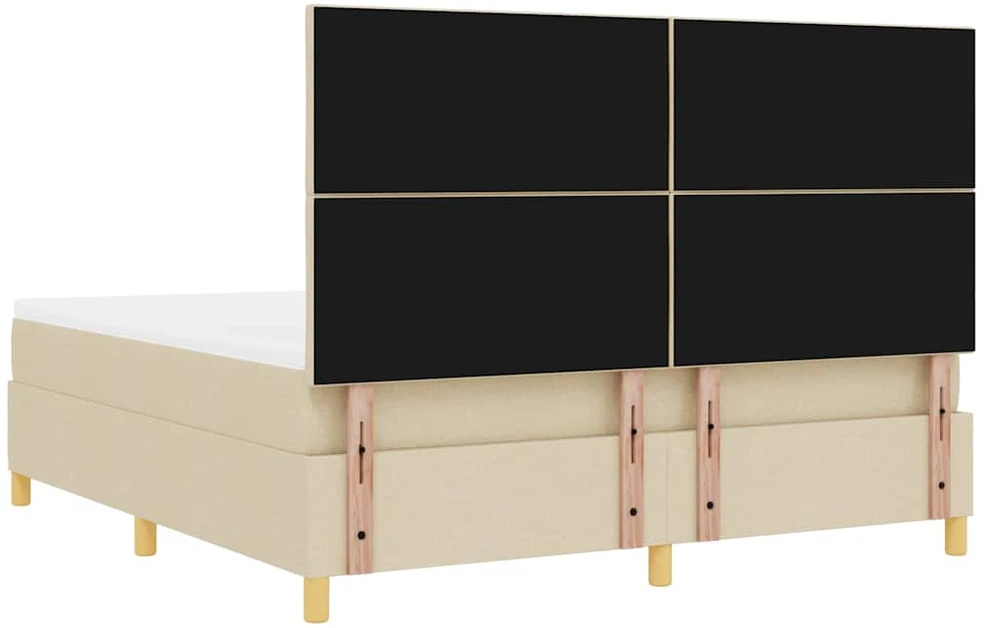 LED Čiužinio Lova su galvūgalio Kreminė 180 x 200 cm audinys