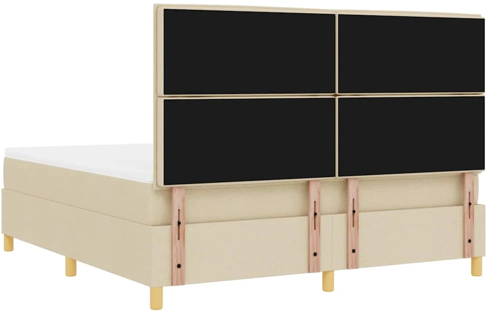 LED Čiužinio Lova su galvūgalio Kreminė 180 x 200 cm audinys