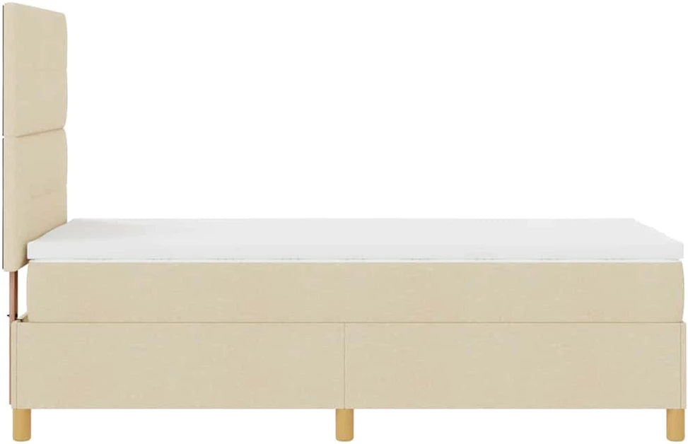 LED Čiužinio Lova su galvūgalio Kreminė 90 x 200 cm audinys