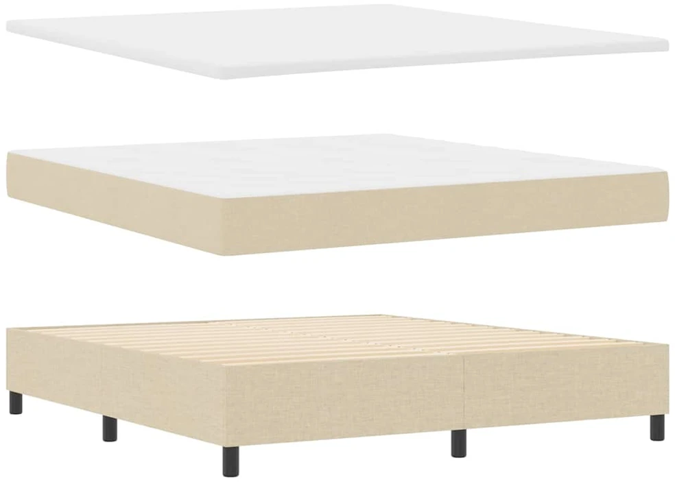 LED Čiužinio Lova su galvūgalio Kreminė 180 x 200 cm audinys