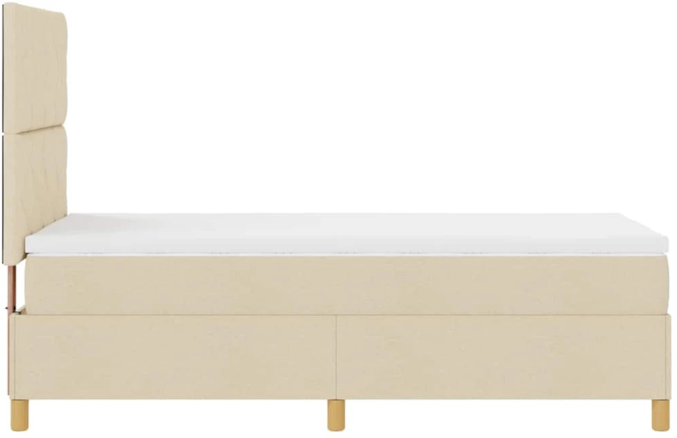 LED Čiužinio Lova su galvūgalio Kreminė 90 x 200 cm audinys