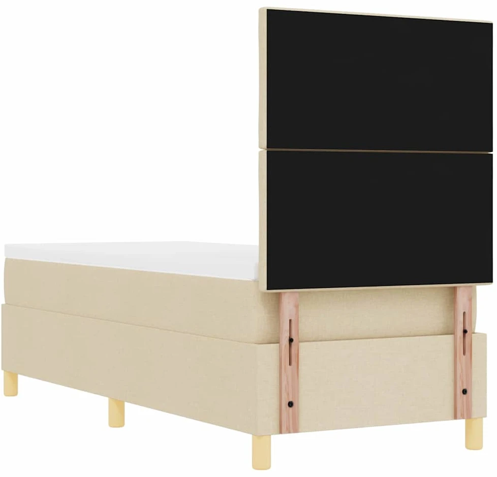 LED Čiužinio Lova su galvūgalio Kreminė 80 x 200 cm audinys