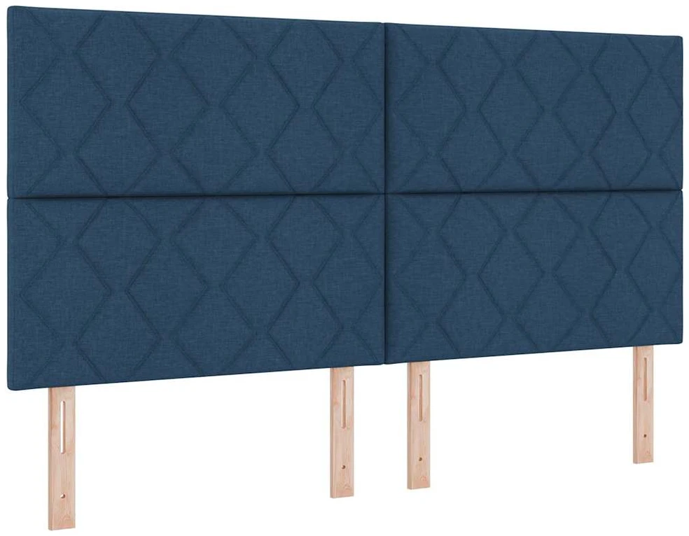 LED Čiužinio Lova su galvūgalio Mėlyna 180 x 200 cm audinys