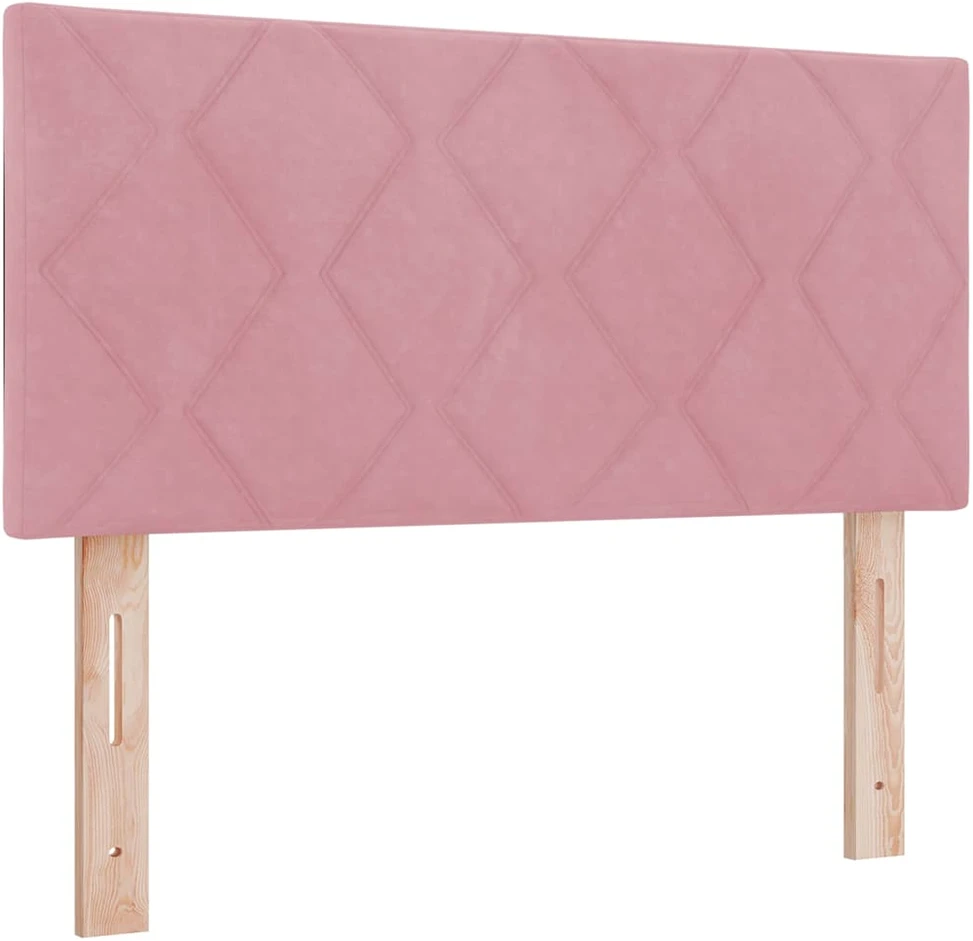 LED Čiužinio Lova su galvūgalio Rožinė 100 x 200 cm Aksomas