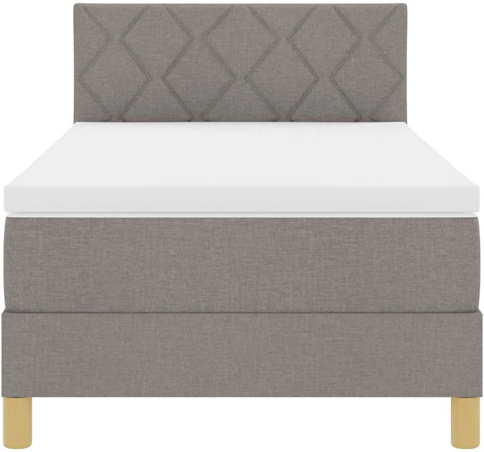LED Čiužinio Lova su galvūgalio Taupe 100 x 200 cm audinys
