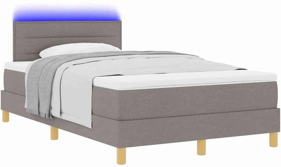 LED Čiužinio Lova su galvūgalio Taupe 120 x 200 cm audinys