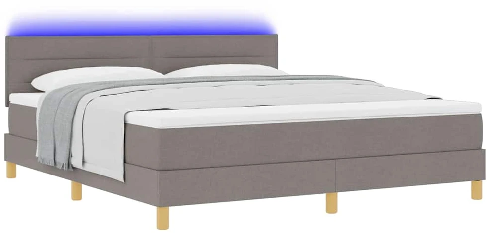 LED Čiužinio Lova su galvūgalio Taupe 180 x 200 cm audinys