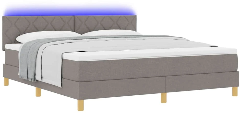 LED Čiužinio Lova su galvūgalio Taupe 180 x 200 cm audinys