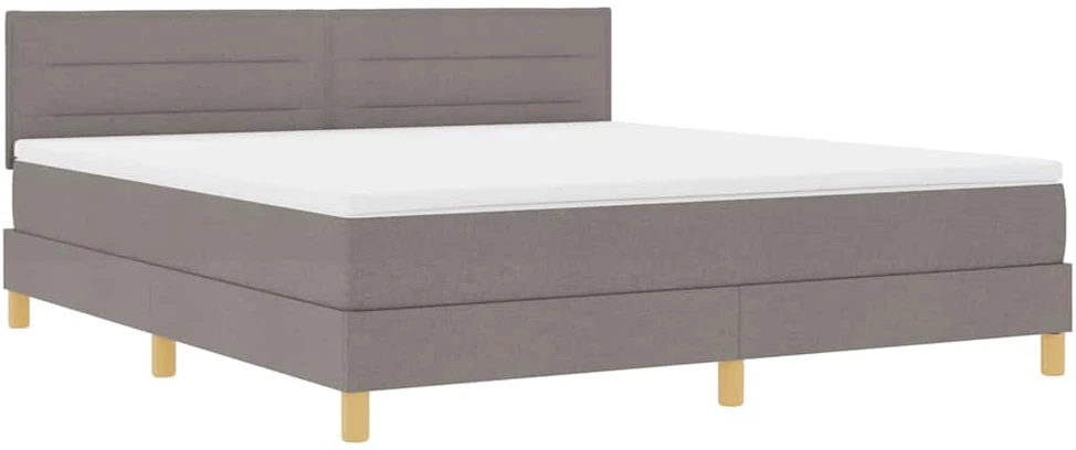 LED Čiužinio Lova su galvūgalio Taupe 180 x 200 cm audinys