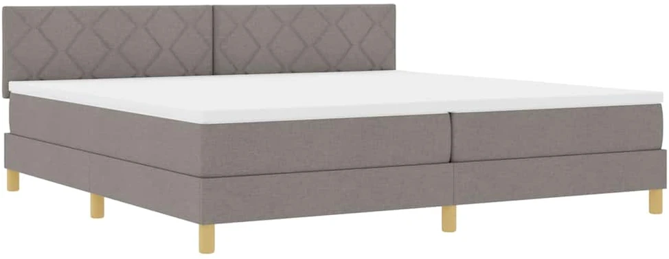LED Čiužinio Lova su galvūgalio Taupe 200 x 200 cm audinys