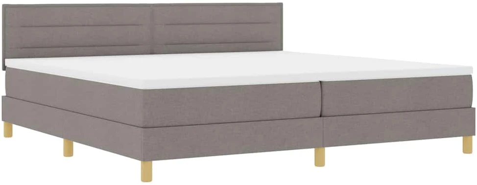 LED Čiužinio Lova su galvūgalio Taupe 200 x 200 cm audinys