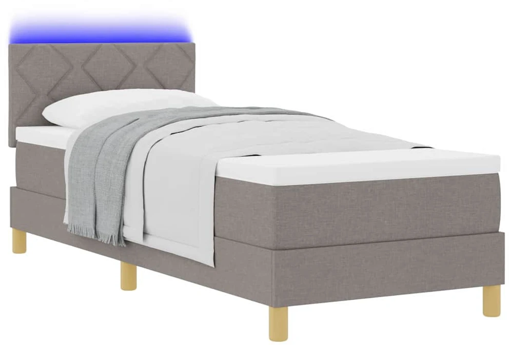 LED Čiužinio Lova su galvūgalio Taupe 80 x 200 cm audinys