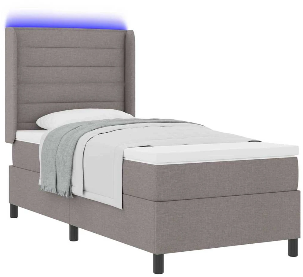 LED Čiužinio Lova su galvūgalio Tortora 80 x 200 cm audinys