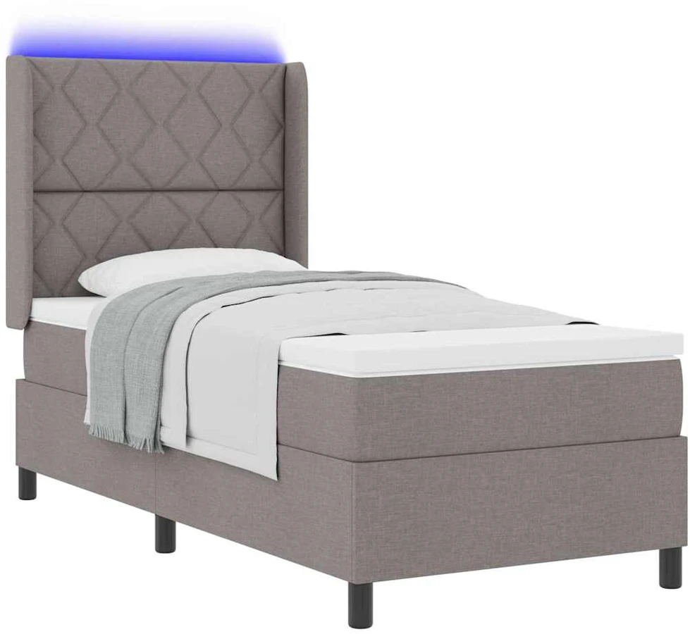 LED Čiužinio Lova su galvūgalio Tortora 100 x 200 cm audinys