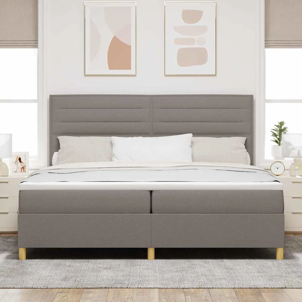 LED Čiužinio Lova su galvūgalio Tortora 200 x 200 cm audinys
