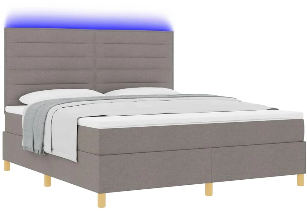 LED Čiužinio Lova su galvūgalio Tortora 180 x 200 cm audinys